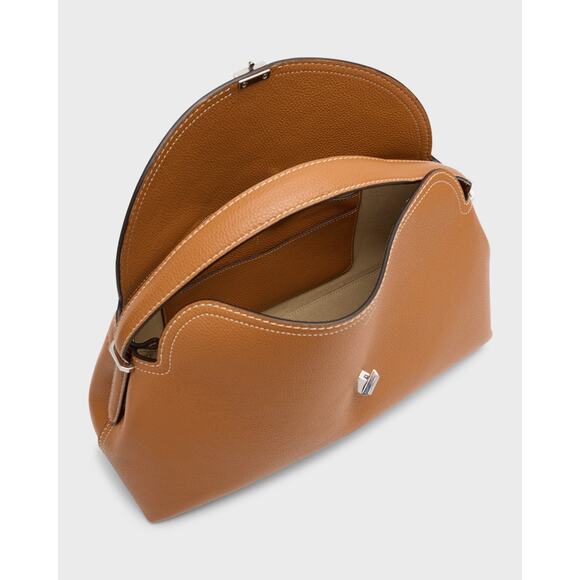 Toteme T-Lock Top Handle Bag in Pebble Grain Leather - L Tan - Picture 3 of 6